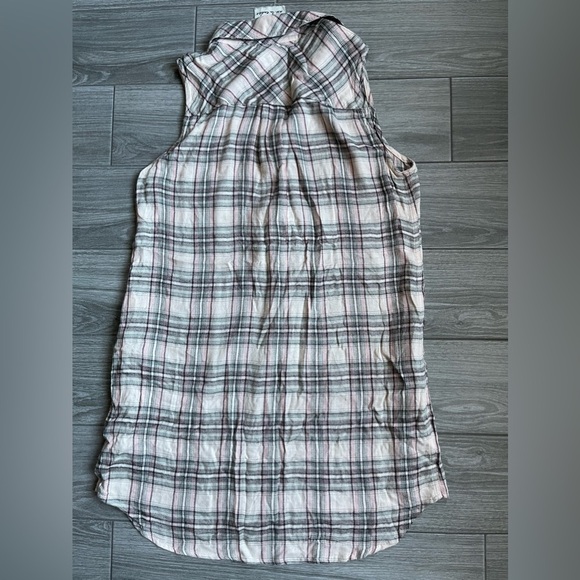 Anthro Ash & Ember Plaid Sleeveless Button Down Shirt Dress, pockets—size Med••• - Picture 6 of 14